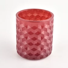 China 300ml Popular Diamond Glass Candle Glass Vessels for Home Decor pengilang