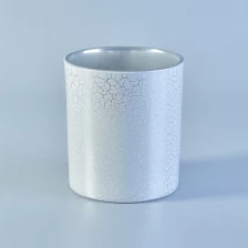 China 300ml white ice crack cylinder glass candle holder manufacturer