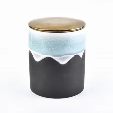 China 300ml wholesale 10oz cake shape colored candle ceramic glaze holders manufacturer