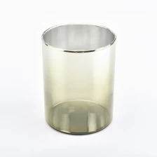 China 307ml hot sale ion plating cup colored candle jars glass manufacturer