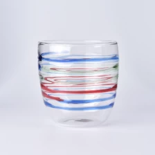 الصين كأس الزجاج البورسليكات 360ml مع اللوحة اليد الصانع