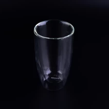 China 390ml Hot Popular Borosilicate Double Wall Glass Piala Untuk Kopi pengilang