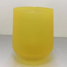 China 398ml Yellow wholesale tumbler glass colored candle jars manufacturer