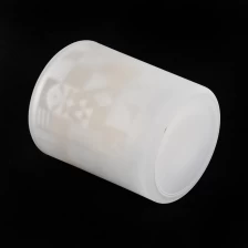 Chiny 400 ml Matowe białe szklane słoiki do świec z grawerowanym laserowo producent