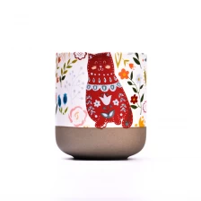 porcelana 400 ml de vela de cerámica con proveedor de diseño de animales fabricante