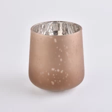 China 400ml frosted electroplating glass candle holder manufacturer