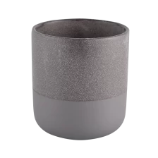 China 420ml Custom Cylinder Grey Color Candle Jars Ceramic for Home Decoration Wholesale manufacturer