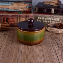 China 490ml Rainbow Smooth Wedding Decorative Ceramic Candle Holder with Lid manufacturer