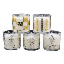 China 4oz 120ml vela de vidro recipientes decoração de decalque dourada fabricante