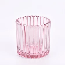 porcelana 5 oz de vela de vidrio brillante frascos de vidrio estriado fabricante