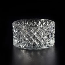 porcelana Candelero de vidrio votivo de 5 oz con patrón de tejido fabricante