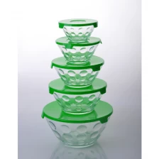 China 5pcs glass bowl with lid set manufacturer