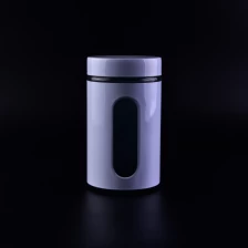 China 650ml Storage Glass Jars dengan putih dicat berwarna Metal tudung pengilang