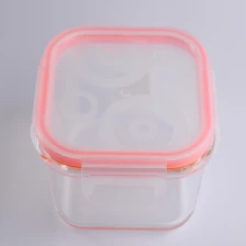 China 695ml quadrado tampa vidro comida recipiente tigela de vidro de forno fabricante