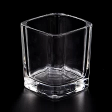 China 7.5oz clear square glass candle jar manufacturer