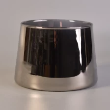 China 730ml mão feita brassiness galvanizar suporte de vela de vidro fabricante