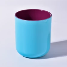 China 8oz 10oz Blaues Farbglaskerzengefäß Luxusglas Kerzengläser für Kerzenherstellung Hersteller