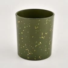 China 8oz 10oz glass candle jar with golden design Wholesale manufacturer