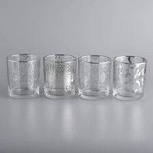 Chiny 8oz 10oz glass candle jars with silver printing producent