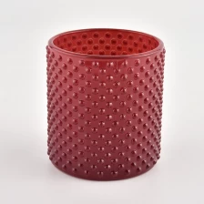 中国 8盎司10盎司新设计的玻璃蜡烛罐带圆点批发 制造商