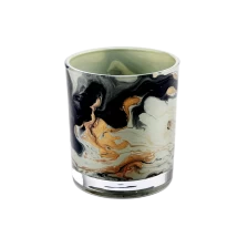 China 8oz colorido pintura de vidro de vidro jarra de vela para decoração de casa fabricante