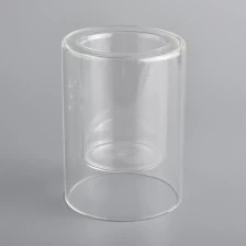 China 8oz double wall glass luxury jar for wholesale manufacturer