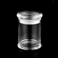 Chiny 8oz glass candle vessels with clear glass lids for home decor producent
