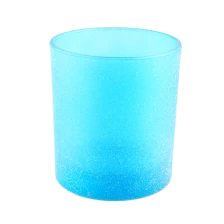 China 8oz matte blue label empty glass candle jars manufacturer