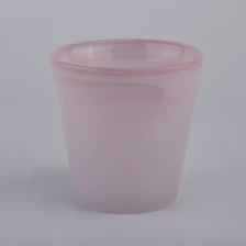 China 8oz milky pink glass candle jars manufacturer