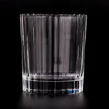Chine Bougettes en verre à motif de rayures de 8 oz en verre bougettes en verre fabricant