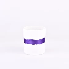 中国 8盎司白色玻璃蜡烛罐带家居装饰 制造商