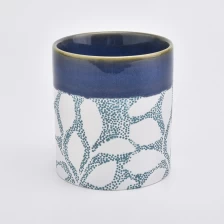 China 9oz Luxury ceramic candle jar with silk printing manufacturer