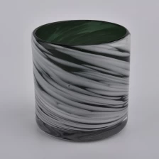 porcelana Portavelas verde derretido blanco leche de 9 oz fabricante