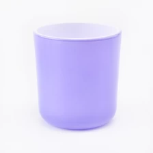 China 9oz round shape glass candle holders with purple color manufacturer