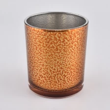 Chine Pots de bougie en verre pulvérisé de couleur ambre en gros fabricant
