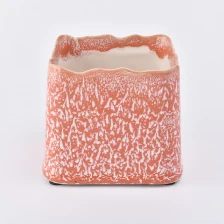 中国 琥珀色釉面方形陶瓷蜡烛罐 制造商