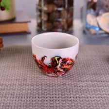 China Art painting mixed multi colored ceramic candle bowl jars manufacturer