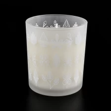 China Beautiful Home Decorative Frosted White Glass Candle Jar manufacturer