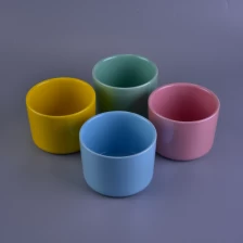 China Beautiful color pearl glaze ceramic candle jars manufacturer