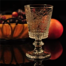 China Big stemware clear glass candle holder, glass candle cup manufacturer
