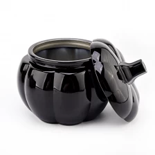 porcelana Jarra de vidrio en forma de calabaza negra con tapas fabricante