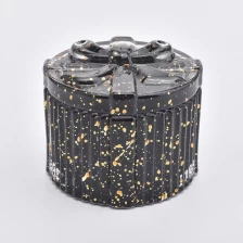 China Schwarze Farbe Kerzenhalter aus Glas mit Deckel Hersteller