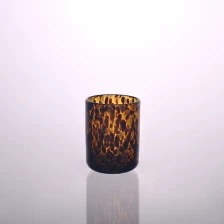 China Black solid glass candle holder with spots manufacturer