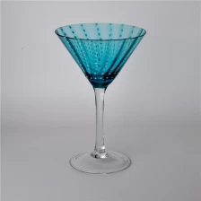 China Blauen mundgeblasenen Martini-Glas Hersteller