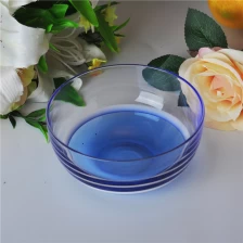 China Blue color mixture with clear and white glass candle holder manufacturer