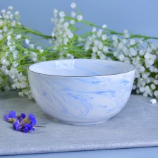 China Blue marble ceramic candles bowl for home decoration manufacturer