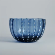 porcelana contenedor de vela de cristal sólido de color azul fabricante
