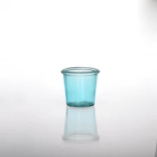 China Blue sprayed glass candle holder manufacturer