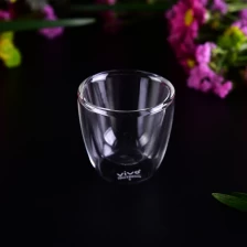 China Borosilicate 95ml double walled glass tea cup manufacturer