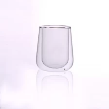 China Borosilicate double wall glass candle holder manufacturer